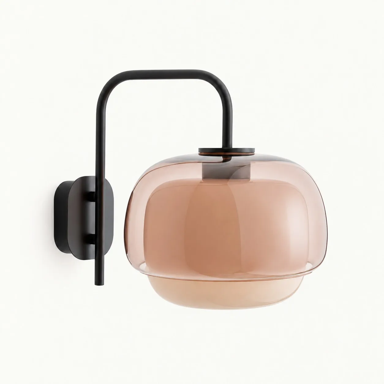 Sanae round glass wall sconce in Pink