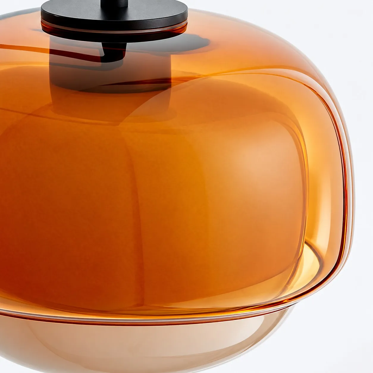 Orange glass at the shade edge