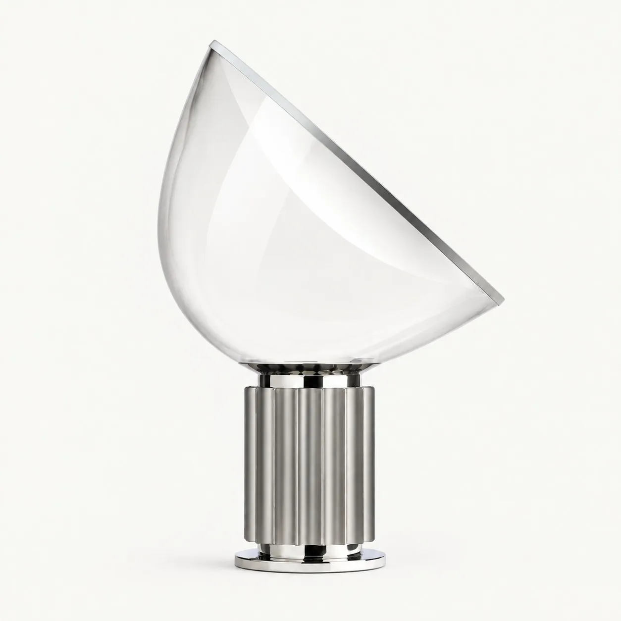Silver glass bowl table lamp