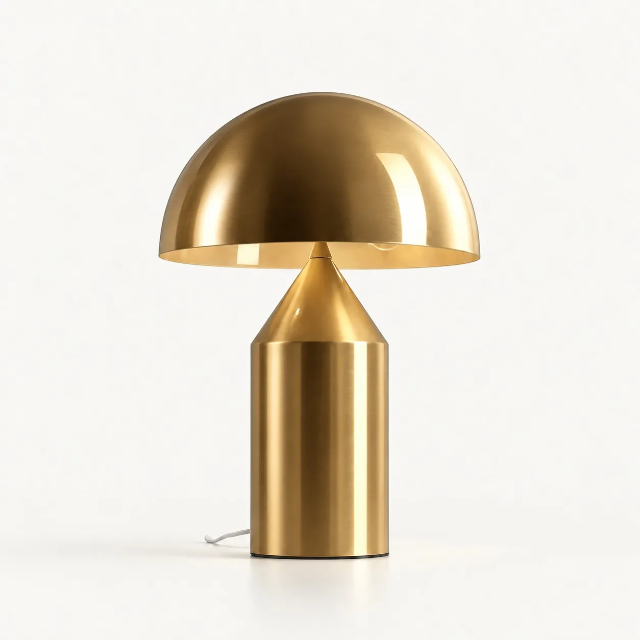 Brushed gold mushroom table lamp