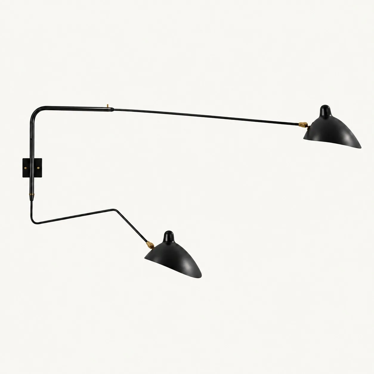 Black two-light wall sconce