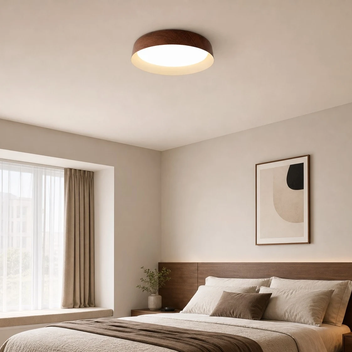 Ceiling light in a bedroom scene