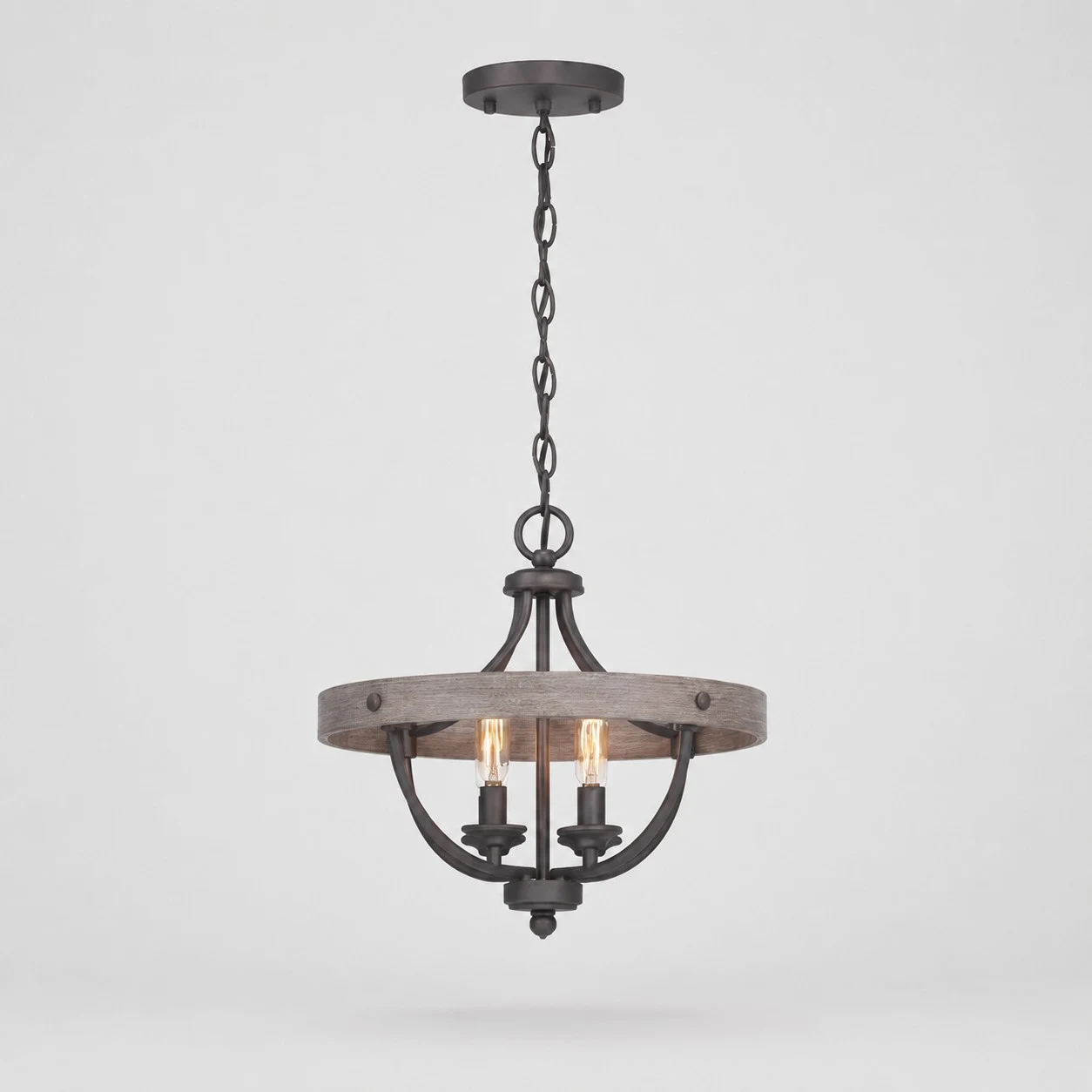 Aged finish chain chandelier