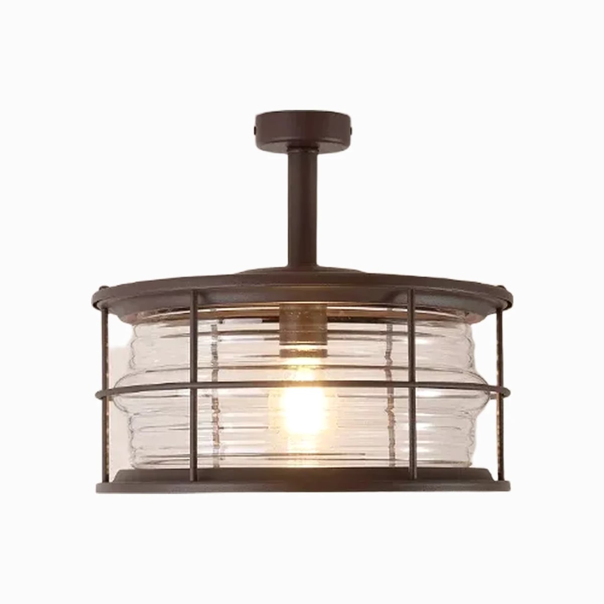 Coffee cylinder glass ceiling lantern